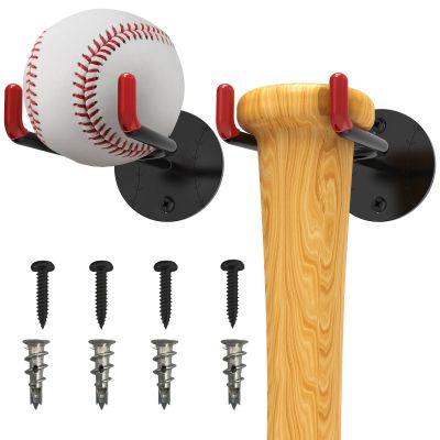 Famiron 2 Pcs Baseball Bat and Ball Holder Wall Mounted Organization and Storage Rack, Display Stand and Hooks for Baseball & Softball Bat