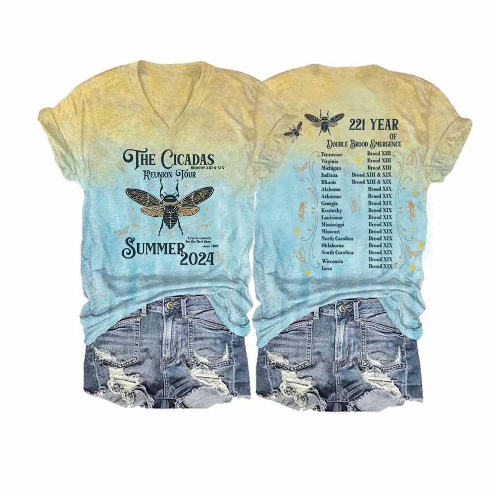 MOGUI Cicada Concert Shirt The Cicadas Reunion Tour Summer 2024 Women Men T-Shirt Cicadas 2024 T Shirt Funny Tank Top Loose Casual Tshirt Women Funny Gift Aqua, Medium