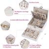 BOOVO Earring Jewelry Box For Women Girl Stud Organizer, 4 Layers Girl Jewelry Organizer Box With Lock Earring Holder Organizer Necklace Ring Jewelry Organizer Box For Girls (White, 4 layer) view 2