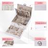 BOOVO Earring Jewelry Box For Women Girl Stud Organizer, 4 Layers Girl Jewelry Organizer Box With Lock Earring Holder Organizer Necklace Ring Jewelry Organizer Box For Girls (White, 4 layer) view 3