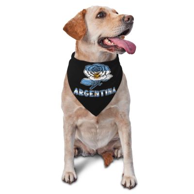 Argentina Argentine Flag Rose Flower Dog Scarf Pet Bandana Cat Pet Bibs