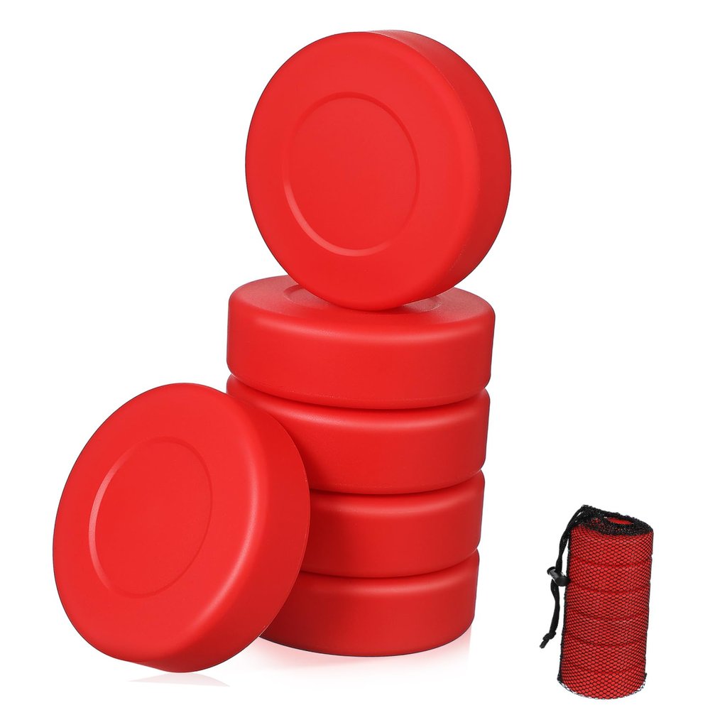 BELLIFFY 6pcs Hockey Balls Soft Hockey Pucks for Training Ice Field Pucks Bright Colors Bulk Pack