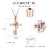 AIWENXI Butterfly Cross Urn Necklace for Ashes Birthstone Cremation Jewelry for Men Women Ashes Pendant Keepsake Memorial Ash Jewelry view 3