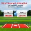 MOONACE Portable Foldable Baseball Pitching Mat - Tear-Resistant Training Baseball Mat for Softball DrillHeavy Batting Matt for Indoor/Outdoor Use12' x 6'/10' x 3.8',Red/Green(RED,12' x 6') view 4