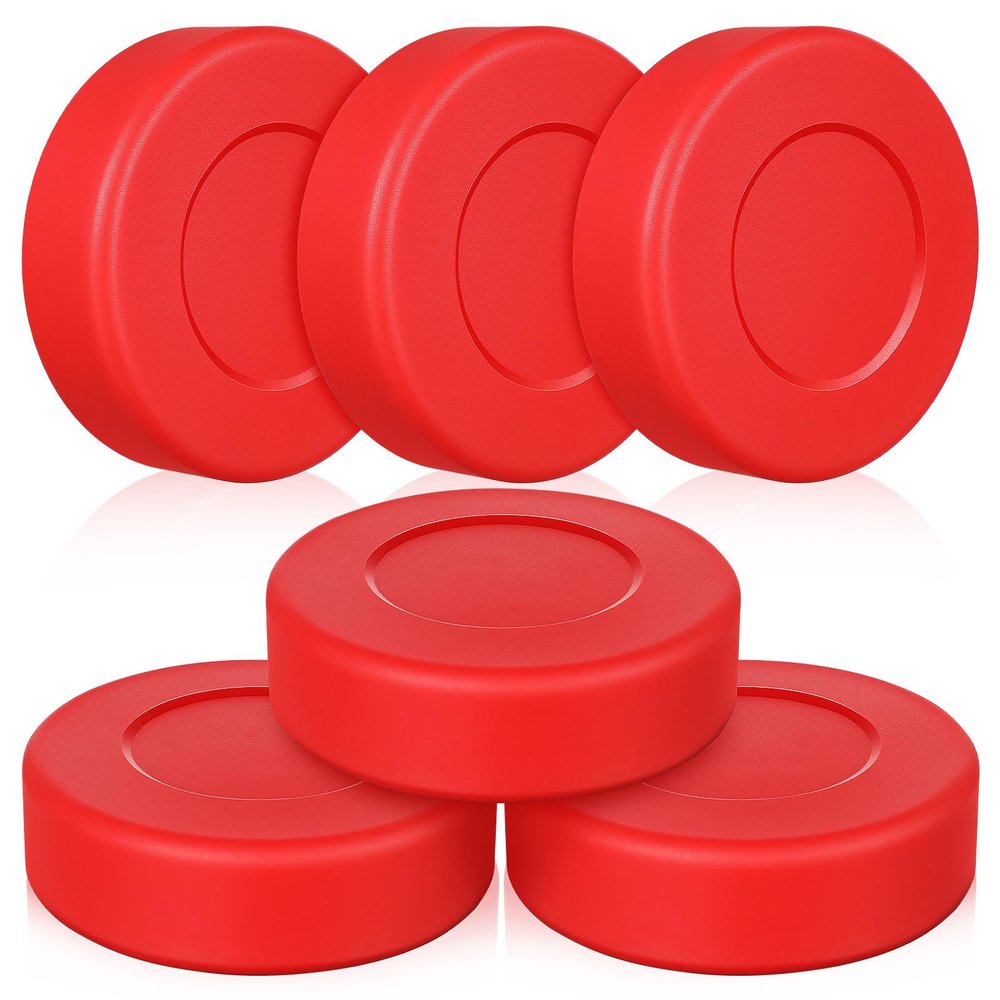 BRIGHTFUFU 6pcs Matte Hockey Pucks Soft Street Hockey Balls with Mesh Bag Durable PVC Material for Ages and Skill Levels