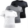 NELEUS Women's 3 Pack Athletic Running Shirt Workout Compression Shirts for Yoga Gym,8017,Black/Grey/White,2XL view 1