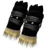 HiiFeuer Medieval Suede Arm Wraps, Renaissance Artificial Fur Bracers, Viking Wrist Band Archery Arm Guards Knight Gauntlets (Black A) view 2