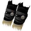 HiiFeuer Medieval Suede Arm Wraps, Renaissance Artificial Fur Bracers, Viking Wrist Band Archery Arm Guards Knight Gauntlets (Black A) view 3