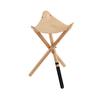 Bison Tripod Leather Stool (Tan Leather and Black Legs) view 1
