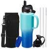 DIGJUPER 32 oz Water Bottles with Handle that Fit Cup Holders and 64oz Water Flask, Stainless Steel Water Bottle with Straw, Paracord Handle & Sleeve Strap view 3