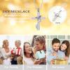 AIWENXI Butterfly Cross Urn Necklace for Ashes Birthstone Cremation Jewelry for Men Women Ashes Pendant Keepsake Memorial Ash Jewelry view 3