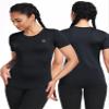 NELEUS Women's 3 Pack Athletic Running Shirt Workout Compression Shirts for Yoga Gym,8017,Black/Grey/White,M view 2