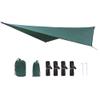 XHTLLO Outdoor Rhombic Waterproof Camping Ground Mat Tent Hammock Awning, 210T Polyester Fabric, Steel Perforated Annulus, Double Fabric Reinforced Corners, Includes Accessories(Dark Green) view 1