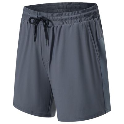 Maiyifu-GJ Mens Athletic Workout Shorts Elastic Waist Quick-Drying Running Shorts Casual Summer Hiking Short Pants Activewear (Grey,Large)
