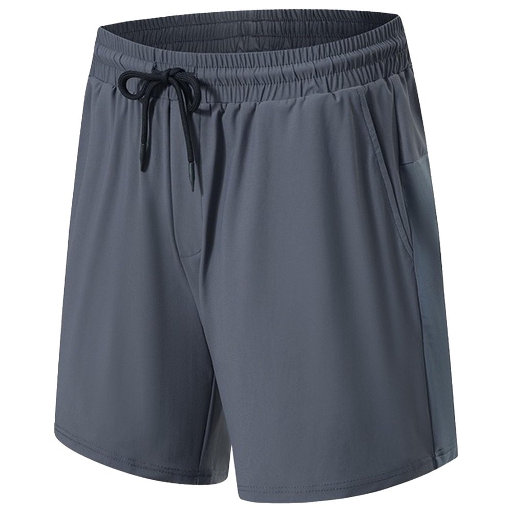 Maiyifu-GJ Mens Athletic Workout Shorts Elastic Waist Quick-Drying Running Shorts Casual Summer Hiking Short Pants Activewear (Grey,Large)