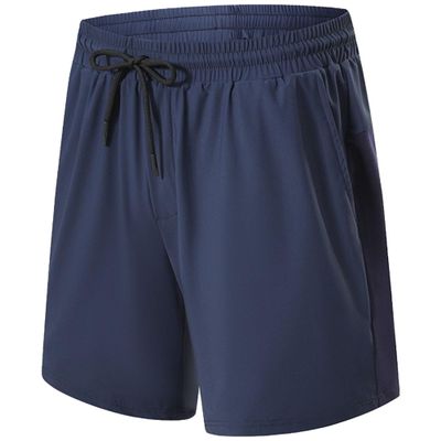 Maiyifu-GJ Mens Athletic Workout Shorts Elastic Waist Quick-Drying Running Shorts Casual Summer Hiking Short Pants Activewear (Dark Blue,Large)