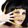 10PCS Long Finger Claws Fake Nail Rings Adjustable Women Halloween Costume Accessories Vampire Cosplay Gold view 4