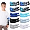 Xuhal 10 Pairs Arm Sleeves for Kids Youth Basketball Football Baseball UV Sun Protection Sports Compression Arm Cover(Frost,Age 8-10) view 1
