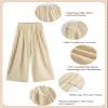 Rolanko Girls Wide Leg Pants Flowy Paperbag Summer Palazzo Trousers with Pockets Kids Linen Pants (Khaki, 10-12) view 4