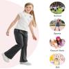 Rolanko Girls Flare Wide Leg Sweatpants Elastic Waist Bell Bottoms Pants for Kids Sweats with Pockets (Darkgrey, 14-16) view 4