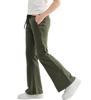 Rolanko Girls Flare Sweatpants Elastic Waist Bell Bottom Wide Leg Pants for Kids Sweats with Pockets (Green, 6-7) view 2