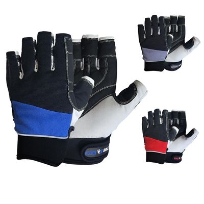 MRX Sailing Gloves for Men & Women - Fishing, Kayak, Rowing, Water Ski, Canoe Paddle Gear - Short Finger Paddling Gloves (Black/Blue, XX-Large)