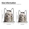 Dwrepo Cute Maltese Puppy Drawstring Bags for Women Men Travel Backpack Gym Bag Waterproof Draw String Back Bag, Small view 4