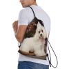 Dwrepo French Poodle Drawstring Bags for Women Men Travel Backpack Gym Bag Waterproof Draw String Back Bag, Small view 3