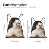 Dwrepo French Poodle Drawstring Bags for Women Men Travel Backpack Gym Bag Waterproof Draw String Back Bag, Small view 4