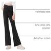 Rolanko Girls Flare Wide Leg Sweatpants Elastic Waist Bell Bottoms Pants for Kids Sweats with Pockets (Black, 8-10) view 4