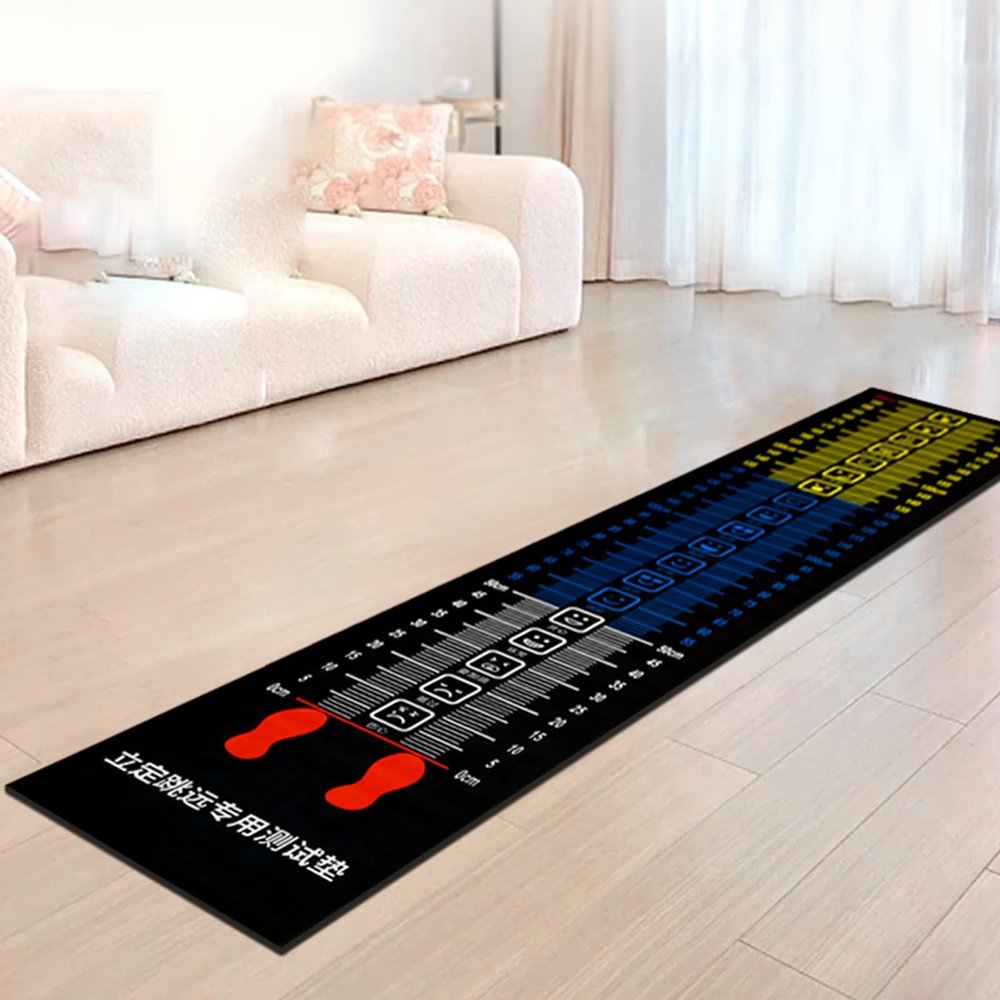 UrbanUp Long Jump Mat Multifunctional Kids Floor Mat with Emoji, Shock Absorbing Standing Long Jump Exercise Mats for Home/Gym, Anti Slip Physical Training Board