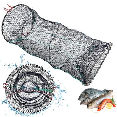 Nicedeal Minnow Trap,2Pcs Crawfish Trap 11.8x25.2'' Minnow Trap Foldable Crawdad Trap Portable Crab Cage Net, Fish Trap for Minnow, Crawfish, Shrimp, Lobster, Bait,Fish Trap
