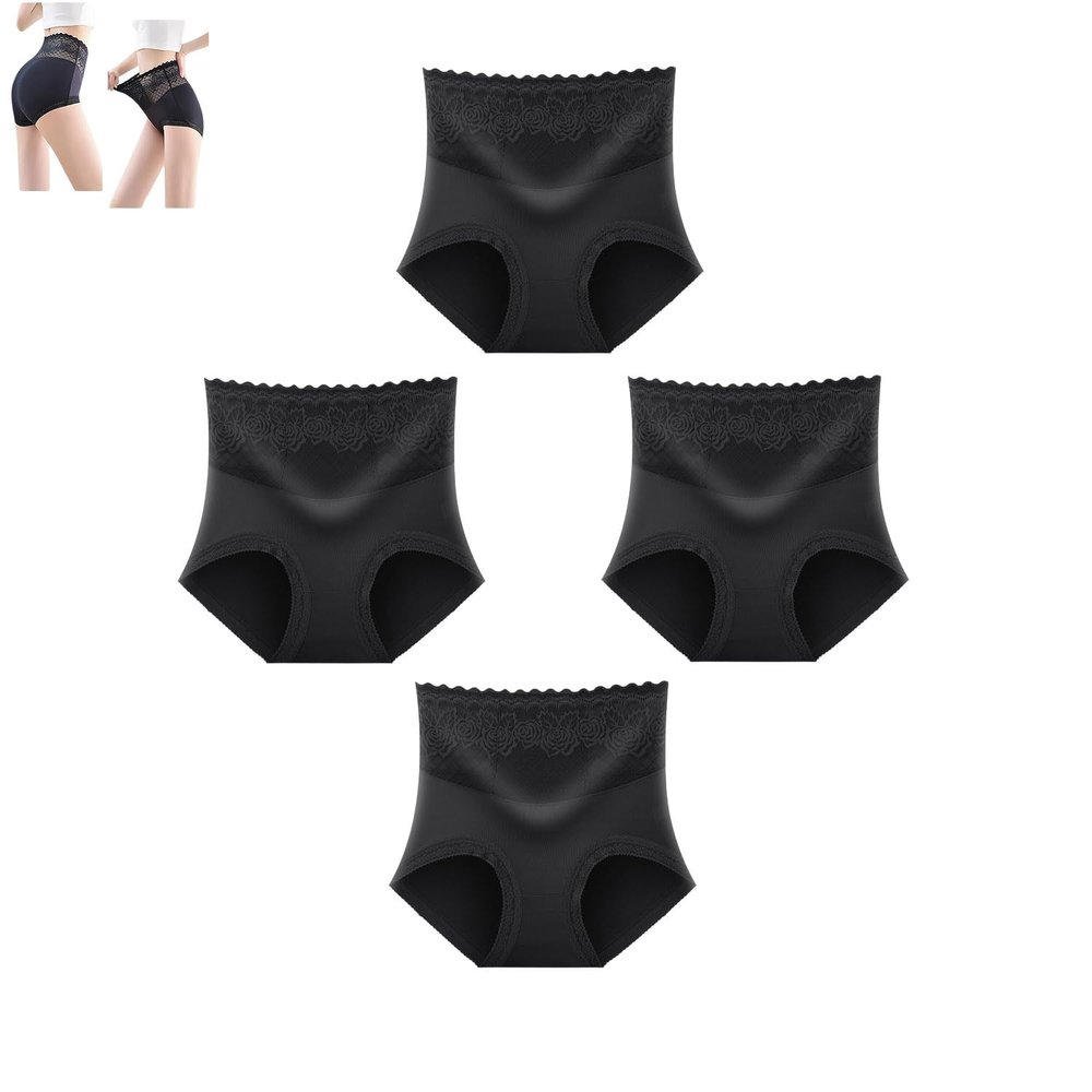 NLIADVY Mellycharm Lacyfit - Silky Comfort High Waist Hiplift Panties,Lace Tummy Control Butt Lift Panties (4PCS-A,XL(65-80KG))