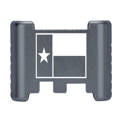 NDZ Performance Aluminum Slide Racker Back Plate for Glock 43 43X 48  Improved Slide Grip, Laser Engraved, Gray  Texas State Flag