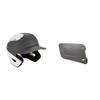 Bundle of Mizuno B6 Adult Baseball Batting Helmet, Grey-White, Small/Medium + Mizuno Batters Face Protector, Grey, Right Hand Batter view 1