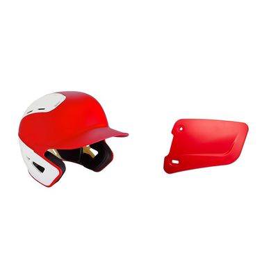 Bundle of Mizuno B6 Youth Baseball Batting Helmet, RED-White, Youth OSFM + Mizuno Batters Face Protector, Red, Left Hand Batter