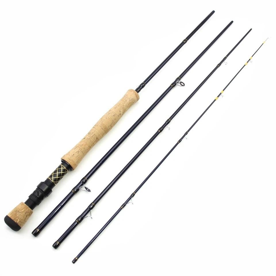 1.98M 2.1M 2.4M 2.7M Carbon 4 Sections Fly Fishing Rod LW 7/8 Fast Action Freshwater Fly Rods for Trout Salmon Fishing Portable Sea Pole(Size:2.4M (8ft) Rod)