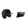Bundle of Mizuno B6 Adult Baseball Batting Helmet, Black, Small/Medium + Mizuno Batters Face Protector, Black, Left Hand Batter view 1