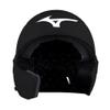 Bundle of Mizuno B6 Adult Baseball Batting Helmet, Black, Small/Medium + Mizuno Batters Face Protector, Black, Left Hand Batter view 3