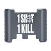 NDZ Performance Aluminum Slide Racker Back Plate for Glock 43 43X 48  Improved Slide Grip, Laser Engraved, Gray  1 Shot 1 Kill Crosshairs 2 Line view 1