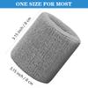 8 Pack Wrist Sweatbands Tennis Wrist Bands Absorbent Sweat Band for Men and Women, Football, Basketball, Running Athletic Sports -Black & Gray view 2