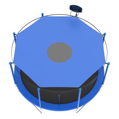 ZGSYH Trampoline Sunshade Cover,New 8ft 10ft 12ft 14ft 16ft Sun-Protection Trampolines Canopy,Waterproof Oxford Trampoline Canopy Accessories for Backyard Playground(Size:16FT -12 Poles)