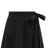 NineFit Basics Women's Asymmetrical Bodycon Wrap Skirts Casual Irregular Bohemian Pencil Maxi Skirt Ruched Skirt with Thigh High Slit (4X-Large,Black) view 3
