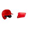 Bundle of Mizuno B6 Youth Baseball Batting Helmet, Red, Youth One Size + Mizuno Batters Face Protector, Red, Left Hand Batter view 1