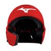 Bundle of Mizuno B6 Youth Baseball Batting Helmet, Red, Youth One Size + Mizuno Batters Face Protector, Red, Left Hand Batter view 3