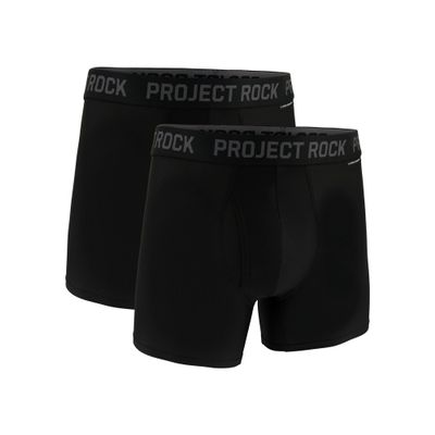 Under Armour Men's Project Rock Tech Mesh Underwear, 5" Inseam, 2-Pack, Black, Small