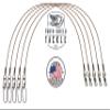 Tooth Shield Tackle 5 Pack 100 lb 14" Premium 49 Strand Wire Musky Leaders Muskie Pike Leader Swivel Stay-Lok Snap (Crane Swivel) (18") view 2