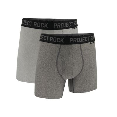 Under Armour Men's Project Rock Tech Mesh Underwear, 5" Inseam, 2-Pack, Castlerock, Medium