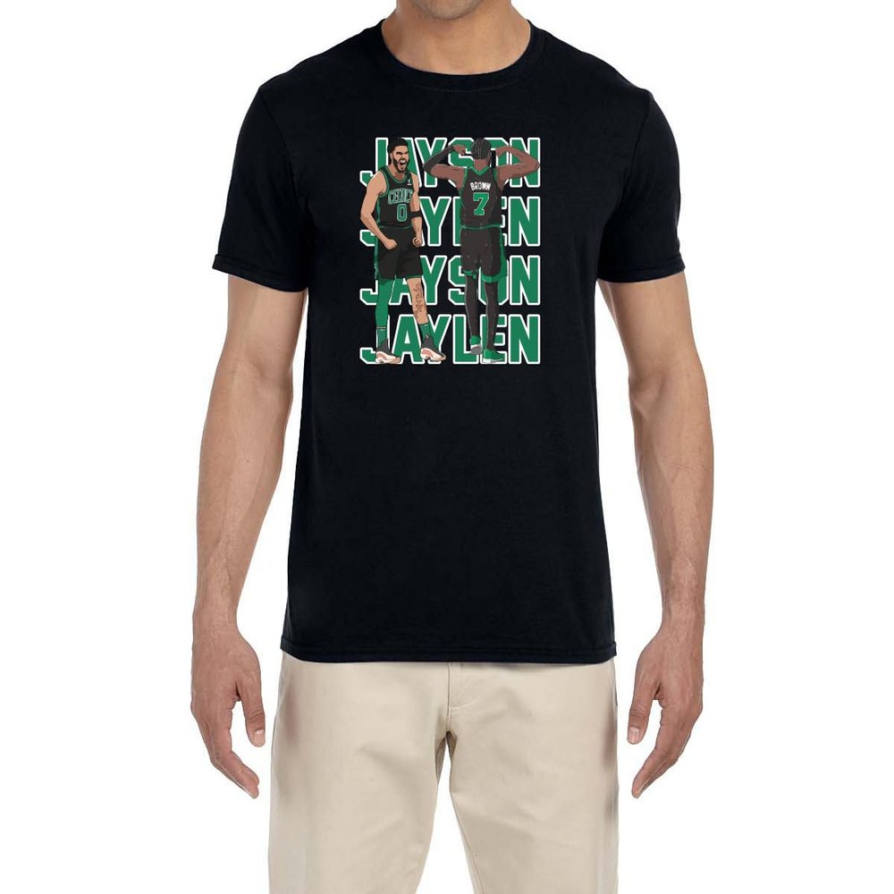 Black Boston Jayson Tatum Jaylen Brown Text Pic T-Shirt Youth XL