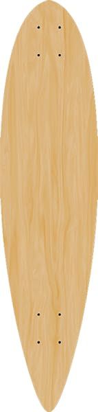 Bla.nk H7 Lb Pintail Skateboard Deck -9.5x39.4 Natural - Assembled AS Complete Skateboard